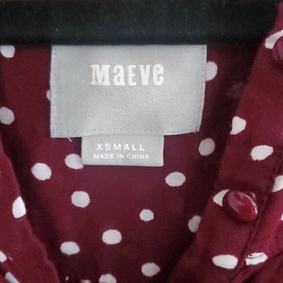 Anthropologie Maeve Maroon Top - Picture 4 of 10